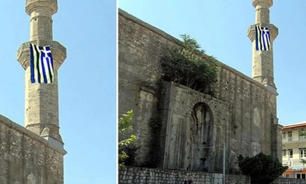 Ελληνική σημαία κυμάτιζε στο τζαμί του Διδυμοτείχου - Τουρκικά ΜΜΕ: ''Προκλητική κίνηση!'' - Κατέβηκε τελικά η γαλανόλευκη